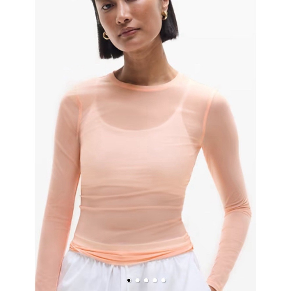 Athleta Apero Mesh Top Peach Color Size Med New with Tags $69.00